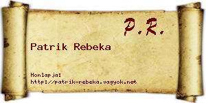 Patrik Rebeka névjegykártya